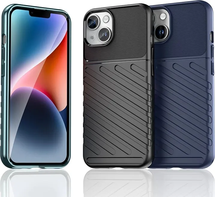 Mbështjellës Hurtel Carbon Case për iPhone 15 Plus, TPU, Blu - 6