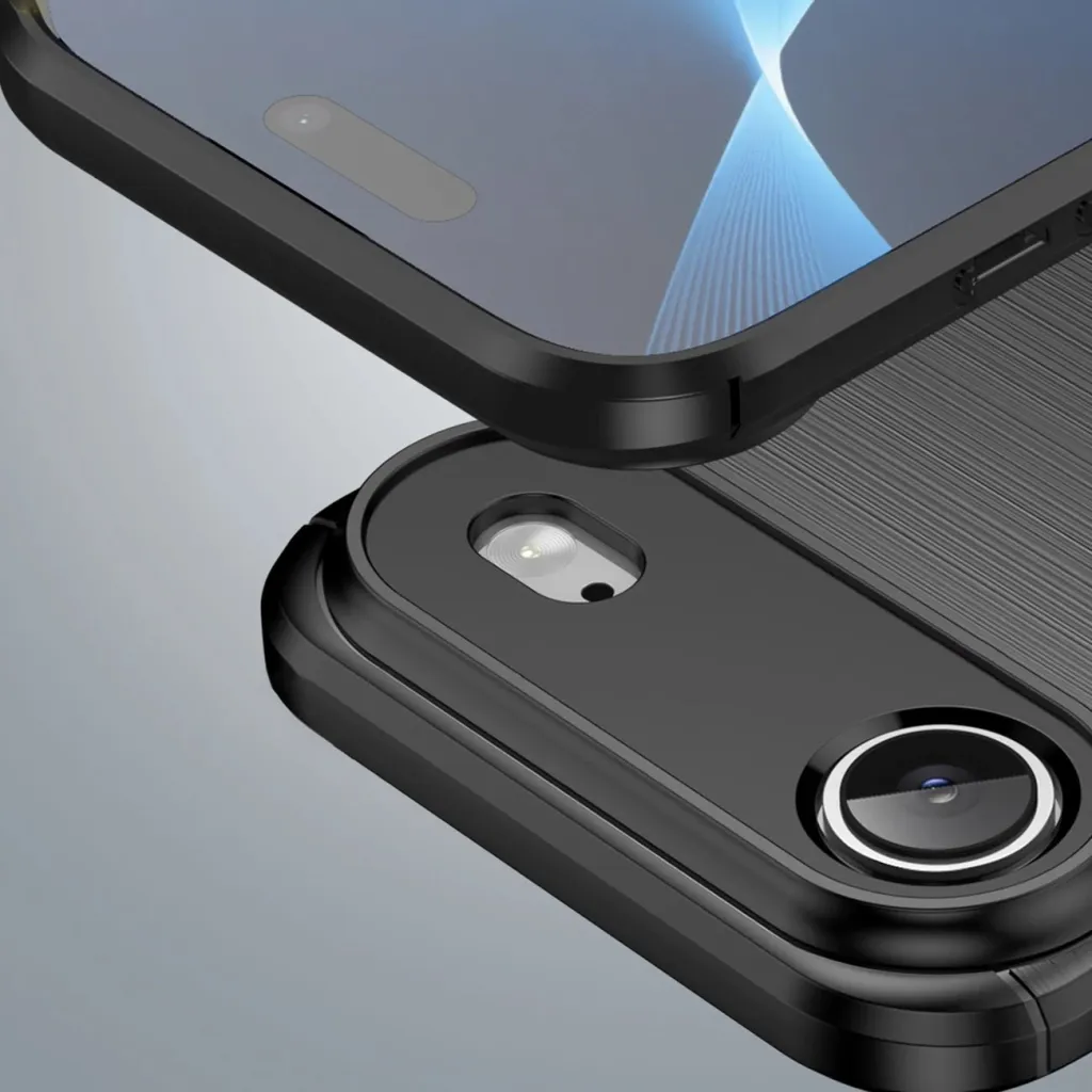Mbështjellës Hurtel Carbon Case për iPhone 17 Air, TPU, i zi - 6