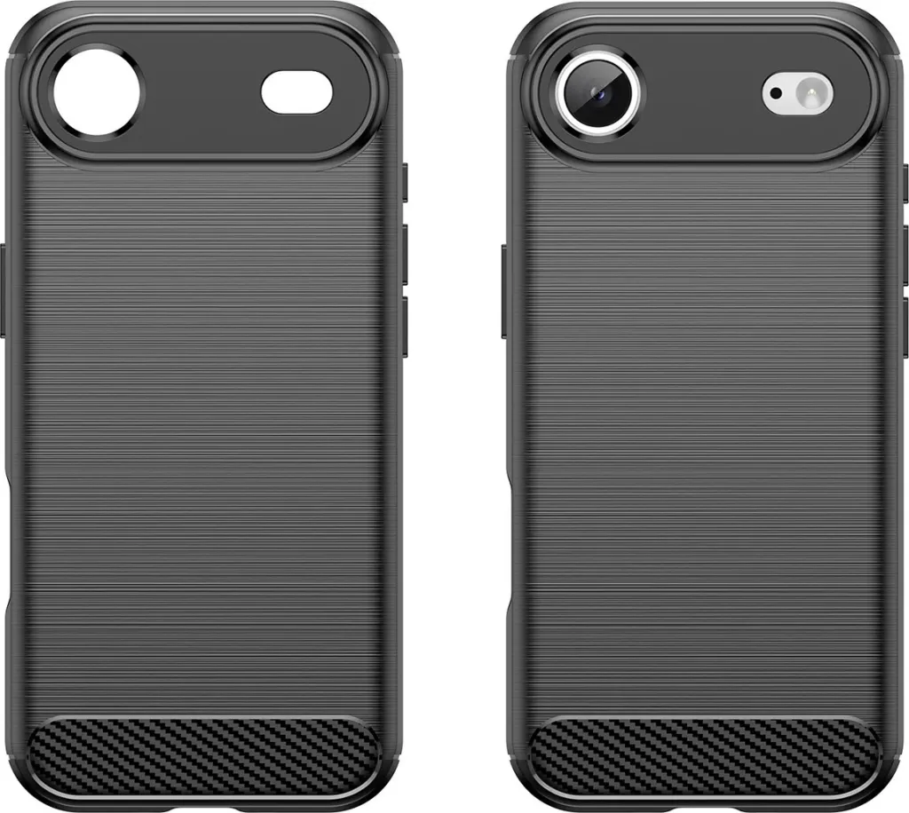 Mbështjellës Hurtel Carbon Case për iPhone 17 Air, TPU, i zi - 8