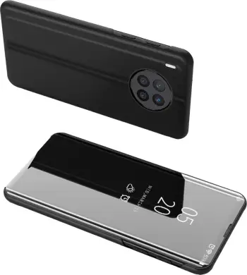 Këllëf telefoni Hurtel Clear View për Huawei Nova 8i, me flap, i zi