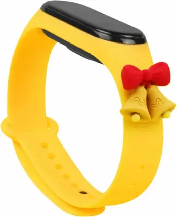 Rrip silikon për Xiaomi Mi Band 5/6 Hurtel, dekor festash, Verdhë