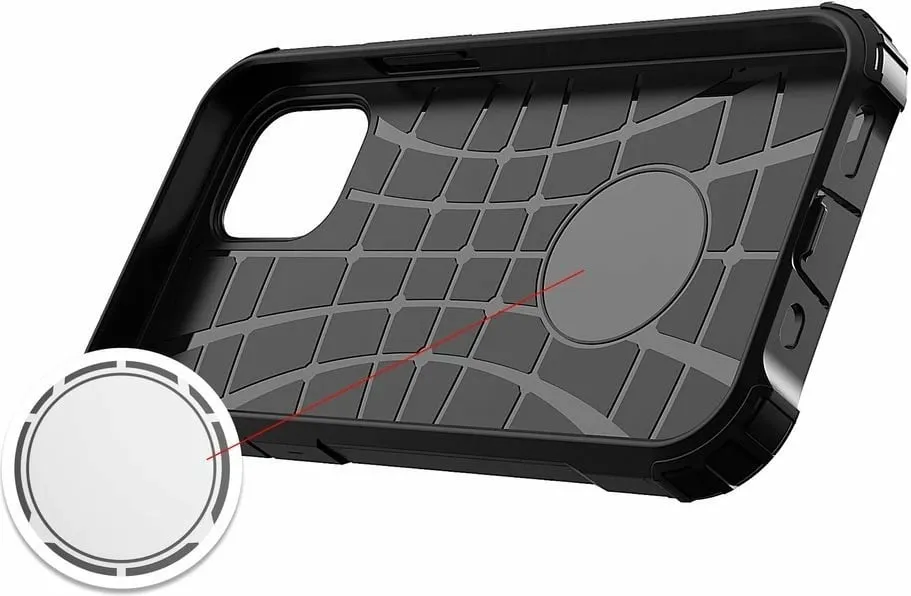 Mbështjellës Hybrid Armor Hurtel për iPhone 12 Pro Max, i zi - 5
