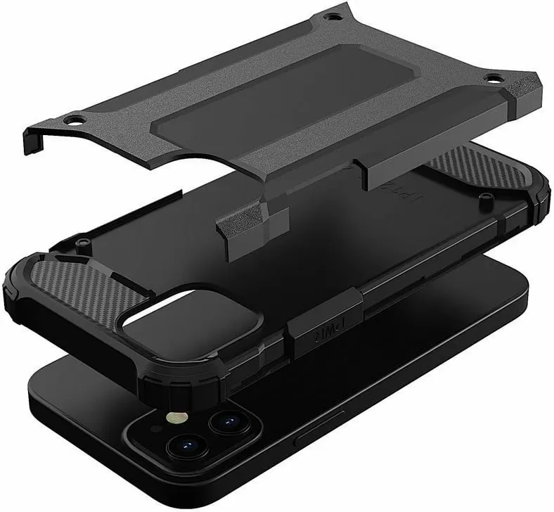 Mbështjellës Hybrid Armor Hurtel për iPhone 12 Pro Max, i zi - 6