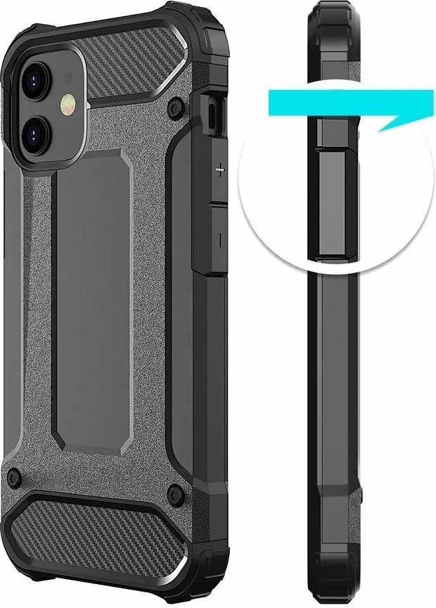 Mbështjellës Hybrid Armor Hurtel për iPhone 12 Pro Max, i zi - 10