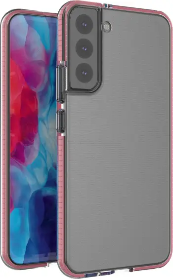 Mbështjellës Hurtel Spring Case për Samsung Galaxy S22+, Transparent/Rozë