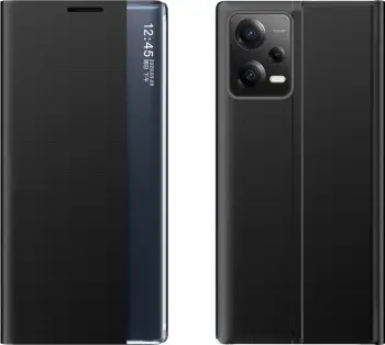 Këllëf telefoni Hurtel Sleep Case për Xiaomi Redmi Note 12 Pro Plus, flip me mbajtëse, i zi