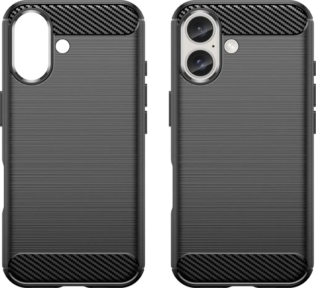 Mbështjellës Hurtel Carbon Case për iPhone 16 Plus, TPU, i zi - 2