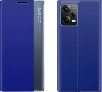 Këllëf telefoni Hurtel Sleep Case për Xiaomi Redmi Note 12 5G Poco X5 5G, kapak palosës me qëndrim, blu