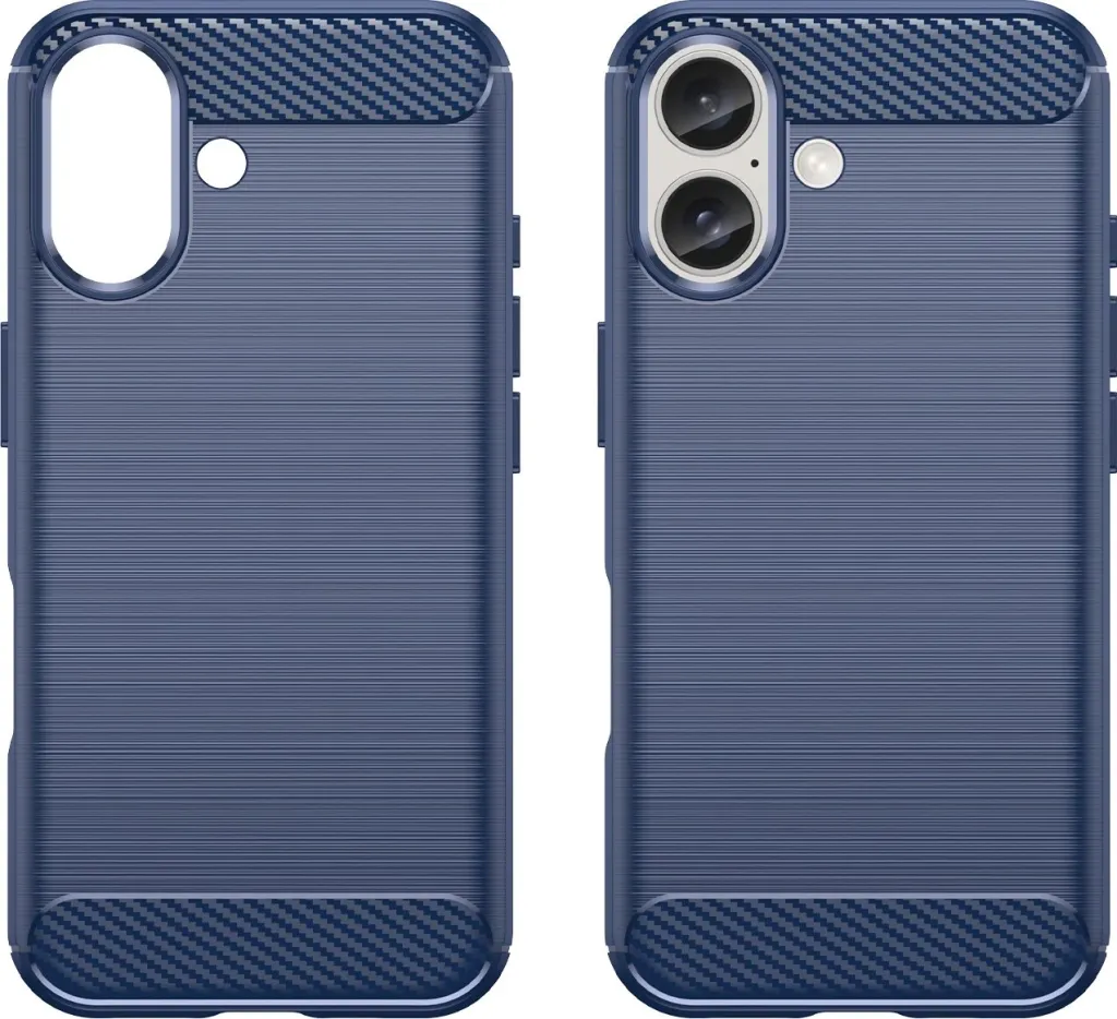 Mbështjellës Hurtel Carbon Case për iPhone 16 Plus, TPU, Blu - 2