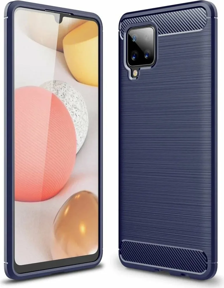 Mbështjellës Hurtel Carbon Case për Samsung Galaxy A42 5G, TPU, Blu - 1