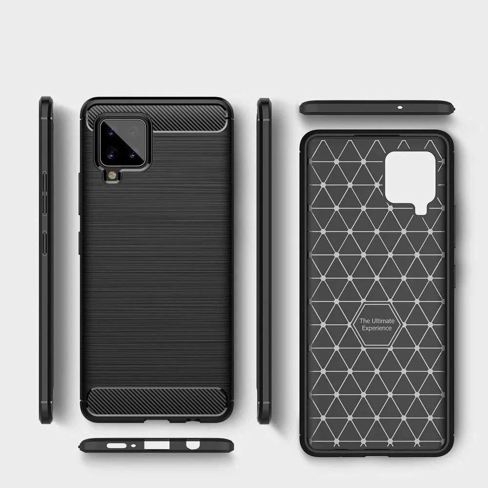 Mbështjellës Hurtel Carbon Case për Samsung Galaxy A42 5G, TPU, Blu - 2
