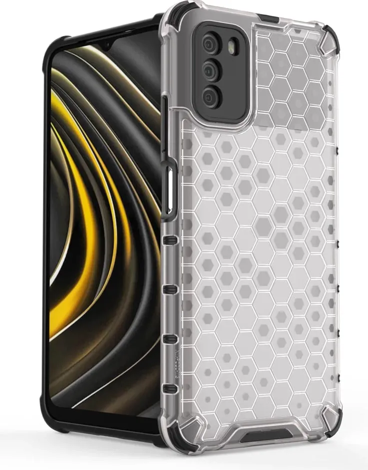 Mbështjellës Hurtel Honeycomb për Xiaomi Poco M3, Transparent - 2
