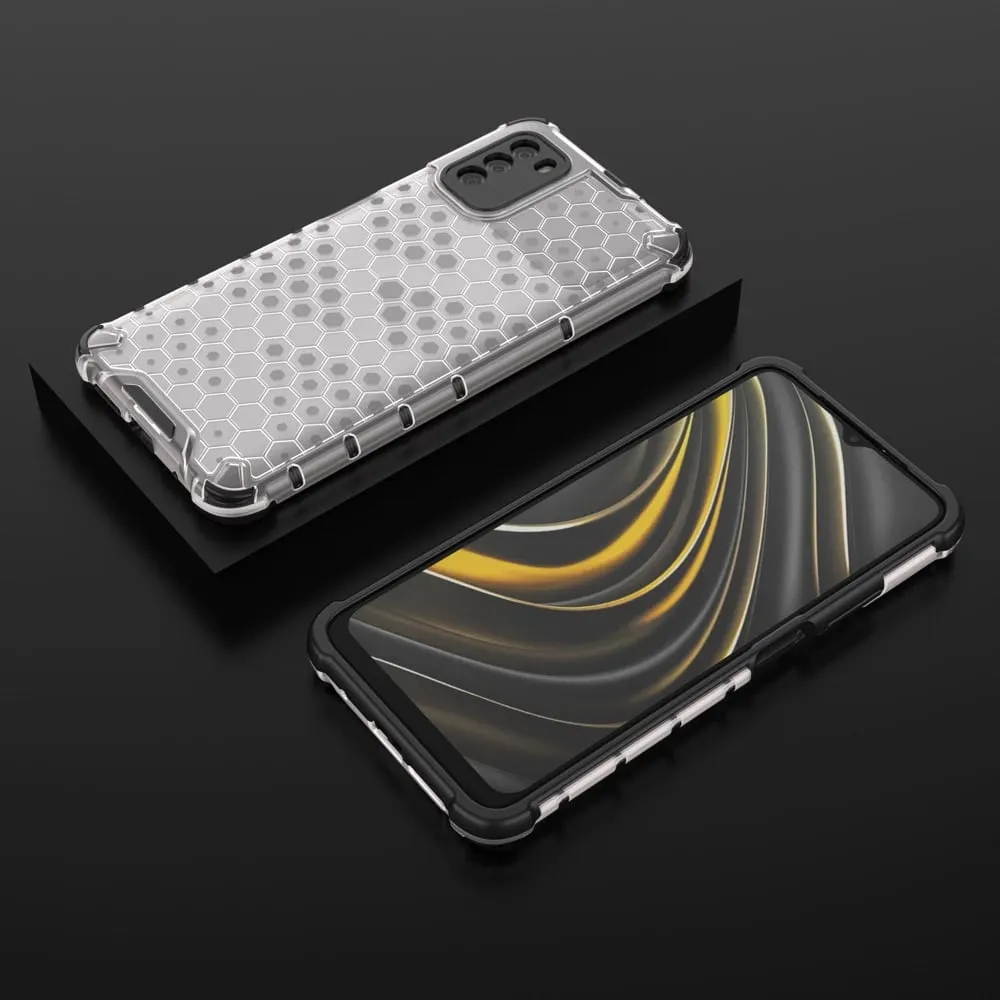 Mbështjellës Hurtel Honeycomb për Xiaomi Poco M3, Transparent - 13