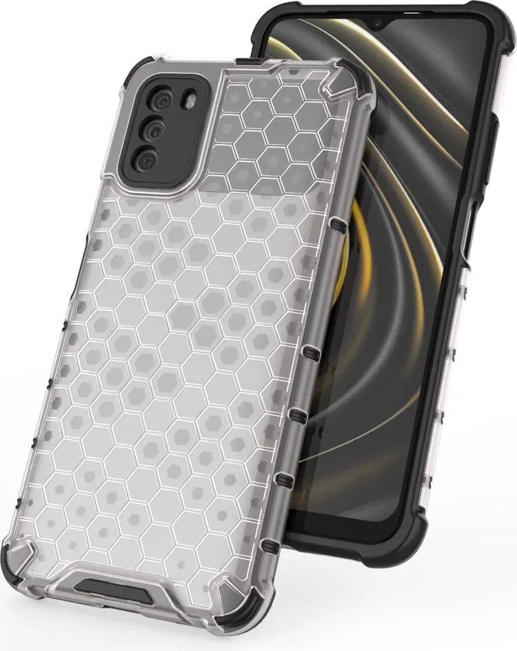 Mbështjellës Hurtel Honeycomb për Xiaomi Poco M3, Transparent - 7
