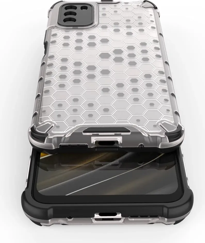 Mbështjellës Hurtel Honeycomb për Xiaomi Poco M3, Transparent - 9