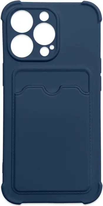 Mbështjellës telefoni Hurtel Card Armor Case për Xiaomi Redmi Note 10/10S, xhep kartelash, silikon, blu navy