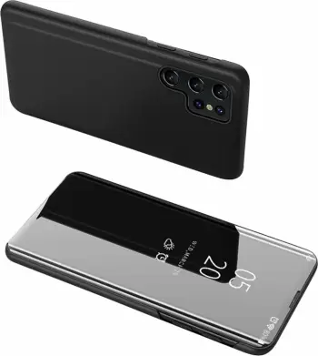 Mbështjellës Hurtel Clear View Case për Xiaomi POCO C65 / Redmi 13C, me kapak, e zezë