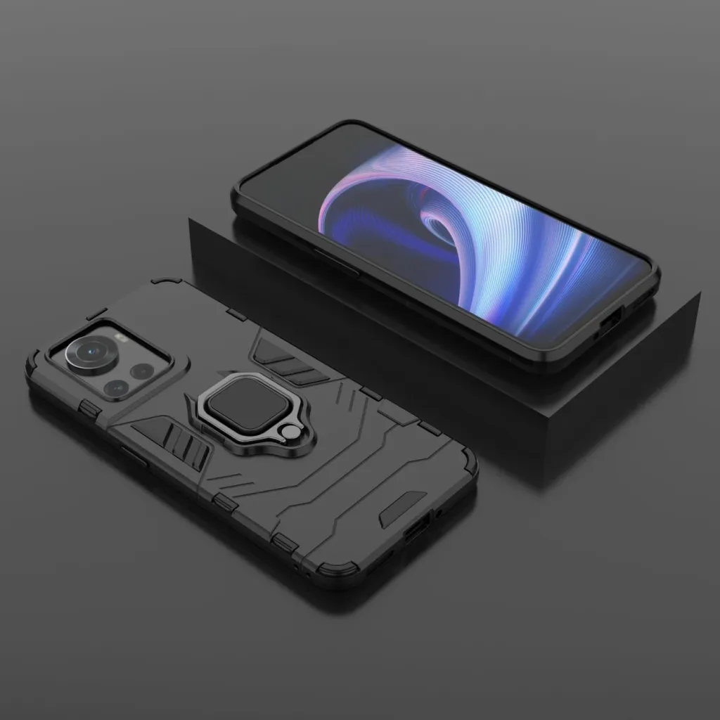 Mbështjellës Hurtel Ring Armor për OnePlus Ace, me dorezë magnetike, i zi - 17