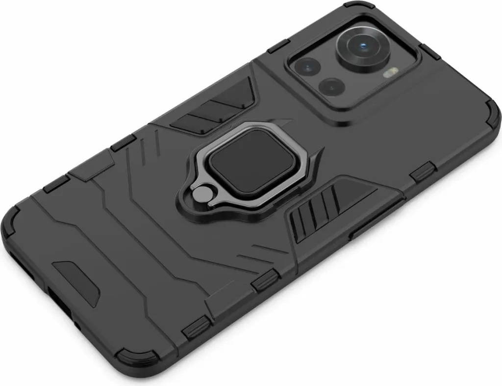 Mbështjellës Hurtel Ring Armor për OnePlus Ace, me dorezë magnetike, i zi - 19