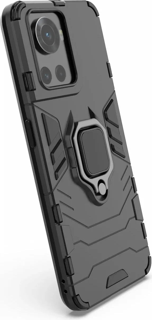 Mbështjellës Hurtel Ring Armor për OnePlus Ace, me dorezë magnetike, i zi - 4