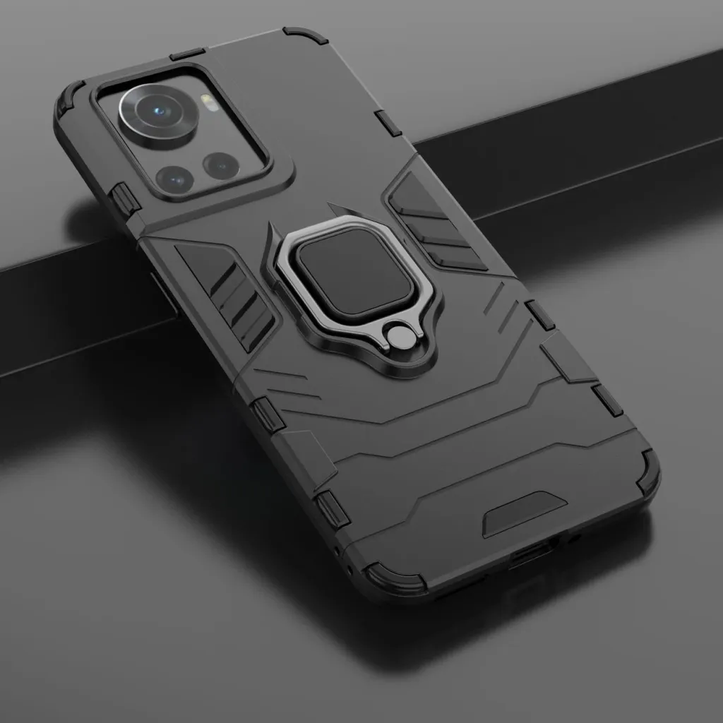 Mbështjellës Hurtel Ring Armor për OnePlus Ace, me dorezë magnetike, i zi - 6