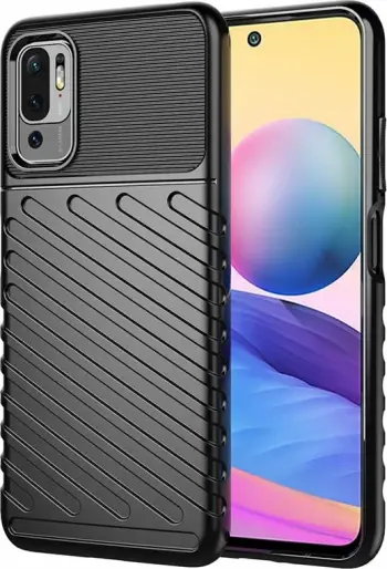 Këllëf silikoni Hurtel për Xiaomi Redmi Note 10 5G Poco M3 Pro, fleksibël, i zi