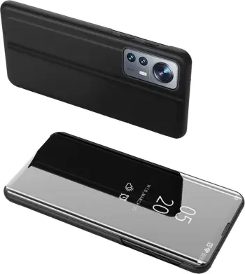 Mbështjellës Hurtel Clear View Case për Xiaomi 12 Lite, me kapak, e zezë