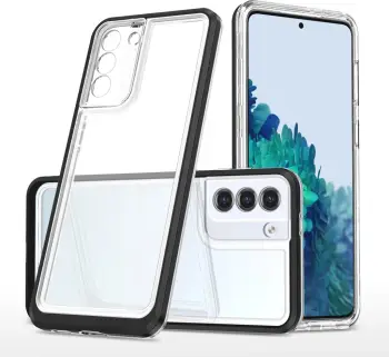 Mbulesë telefoni Hurtel Clear 3in1 për Samsung Galaxy S22 Plus, xhel, kornizë e zezë