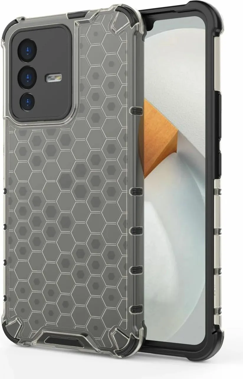 Mbështjellës Hurtel honeycomb për Vivo V23 5G, i zi - 1