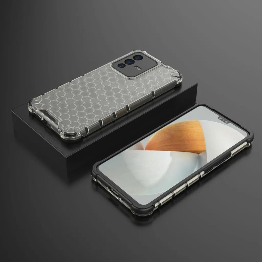 Mbështjellës Hurtel honeycomb për Vivo V23 5G, i zi - 2