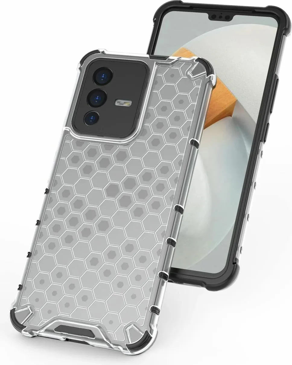 Mbështjellës Hurtel honeycomb për Vivo V23 5G, i zi - 13