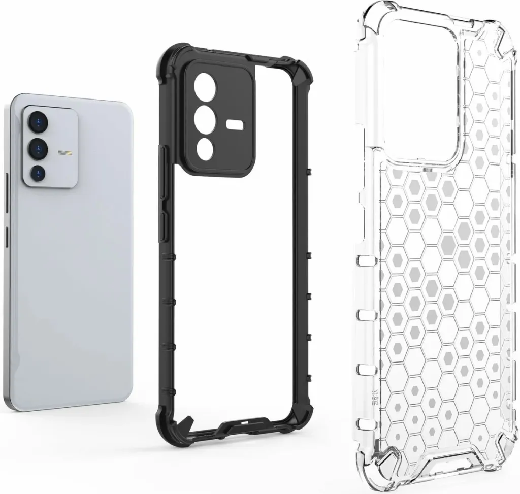 Mbështjellës Hurtel honeycomb për Vivo V23 5G, i zi - 19