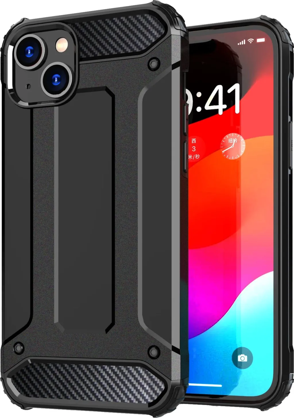 Mbështjellës Hurtel Hybrid Armor për iPhone 15 Plus, Kaltër - 2