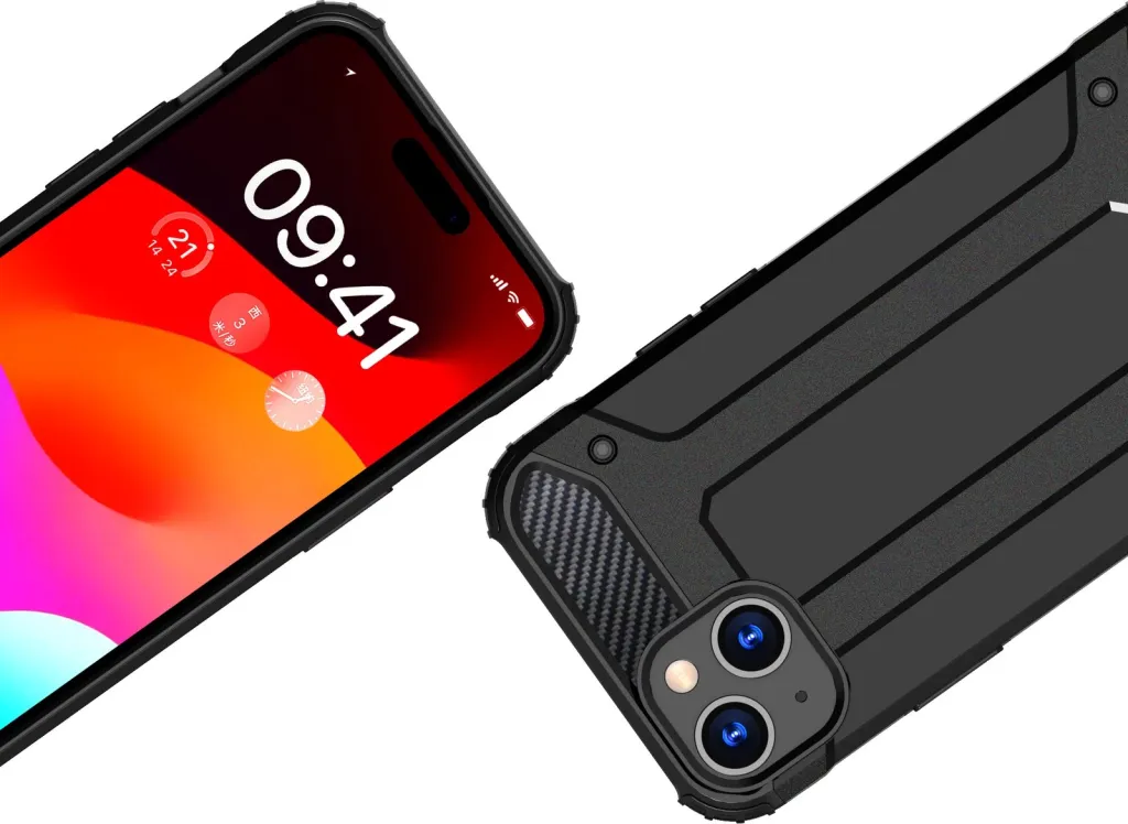 Mbështjellës Hurtel Hybrid Armor për iPhone 15 Plus, Kaltër - 3
