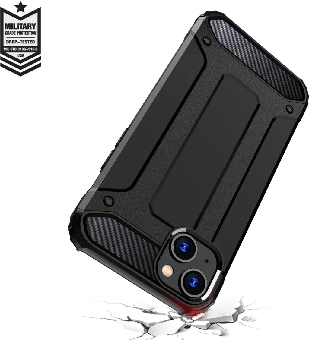 Mbështjellës Hurtel Hybrid Armor për iPhone 15 Plus, Kaltër - 7