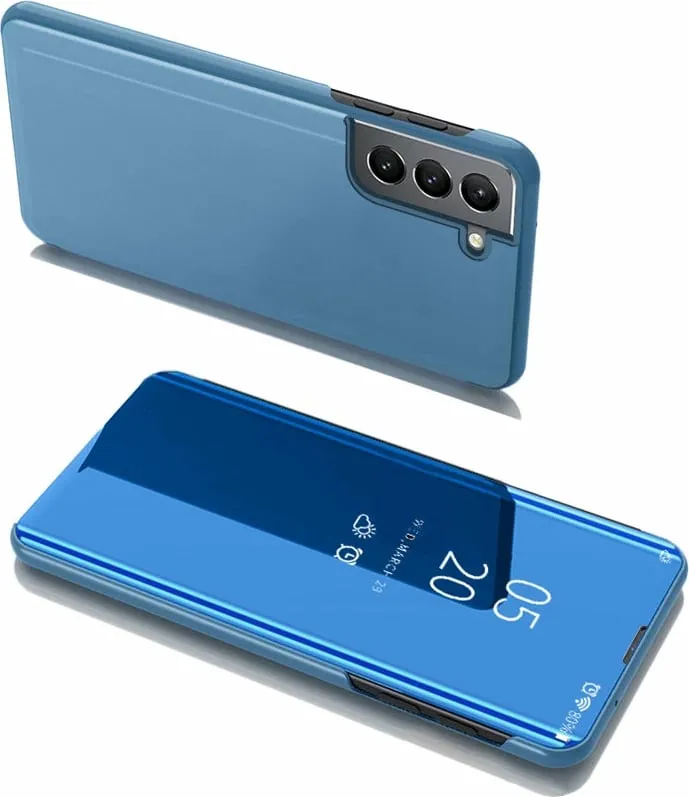 Mbështjellës Hurtel Clear View Case për Samsung Galaxy S22+, Blu - 1