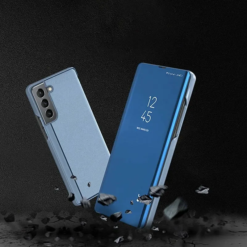 Mbështjellës Hurtel Clear View Case për Samsung Galaxy S22+, Blu - 8