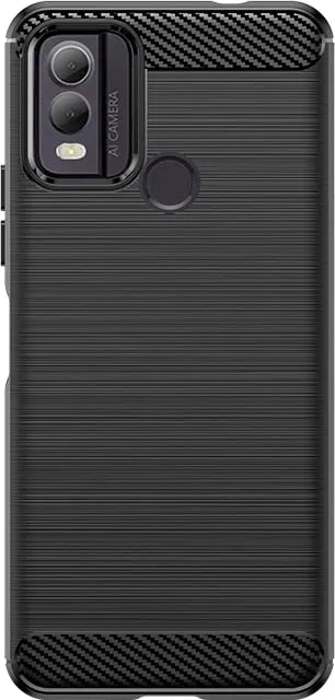 Mbështjellës silikoni Hurtel Carbon Case për Nokia C22, i zi - 1