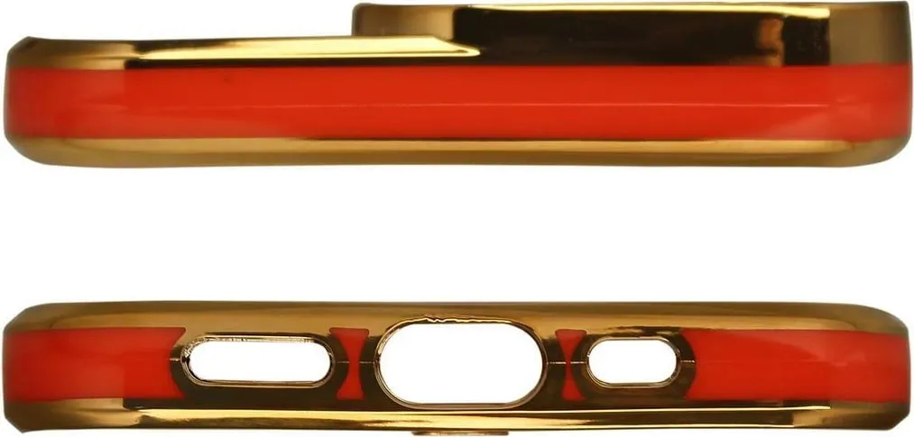 Mbrojtëse telefoni Hurtel Fashion Case për iPhone 12 Pro Max, xhel, kornizë e artë e kuqe - 2