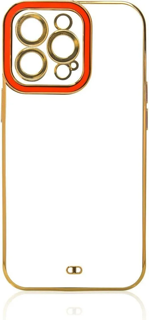 Mbrojtëse telefoni Hurtel Fashion Case për iPhone 12 Pro Max, xhel, kornizë e artë e kuqe - 3