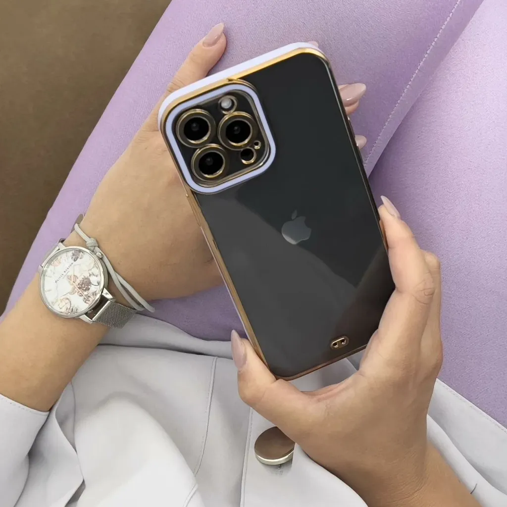 Mbrojtëse telefoni Hurtel Fashion Case për iPhone 12 Pro Max, xhel, kornizë e artë e kuqe - 4