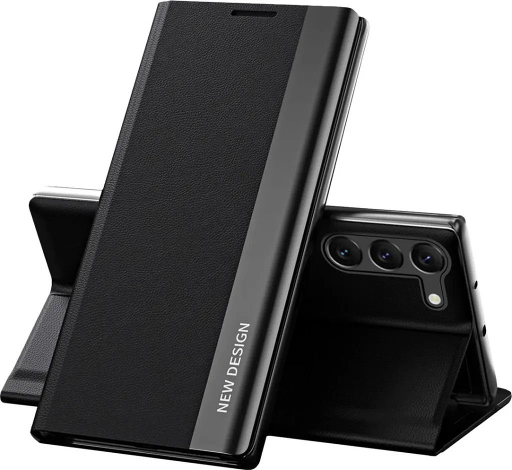 Mbajtëse telefoni Hurtel Sleep Case Pro për Samsung Galaxy S23 Plus, me kapak me qëndrim, e zezë - 1