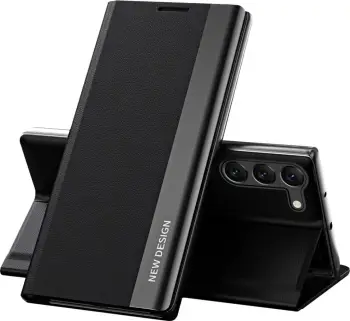 Mbajtëse telefoni Hurtel Sleep Case Pro për Samsung Galaxy S23 Plus, me kapak me qëndrim, e zezë