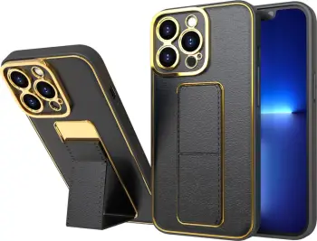 Mbrojtëse telefoni Hurtel Kickstand Case për iPhone 12 Pro, silikoni, me stand, e zezë