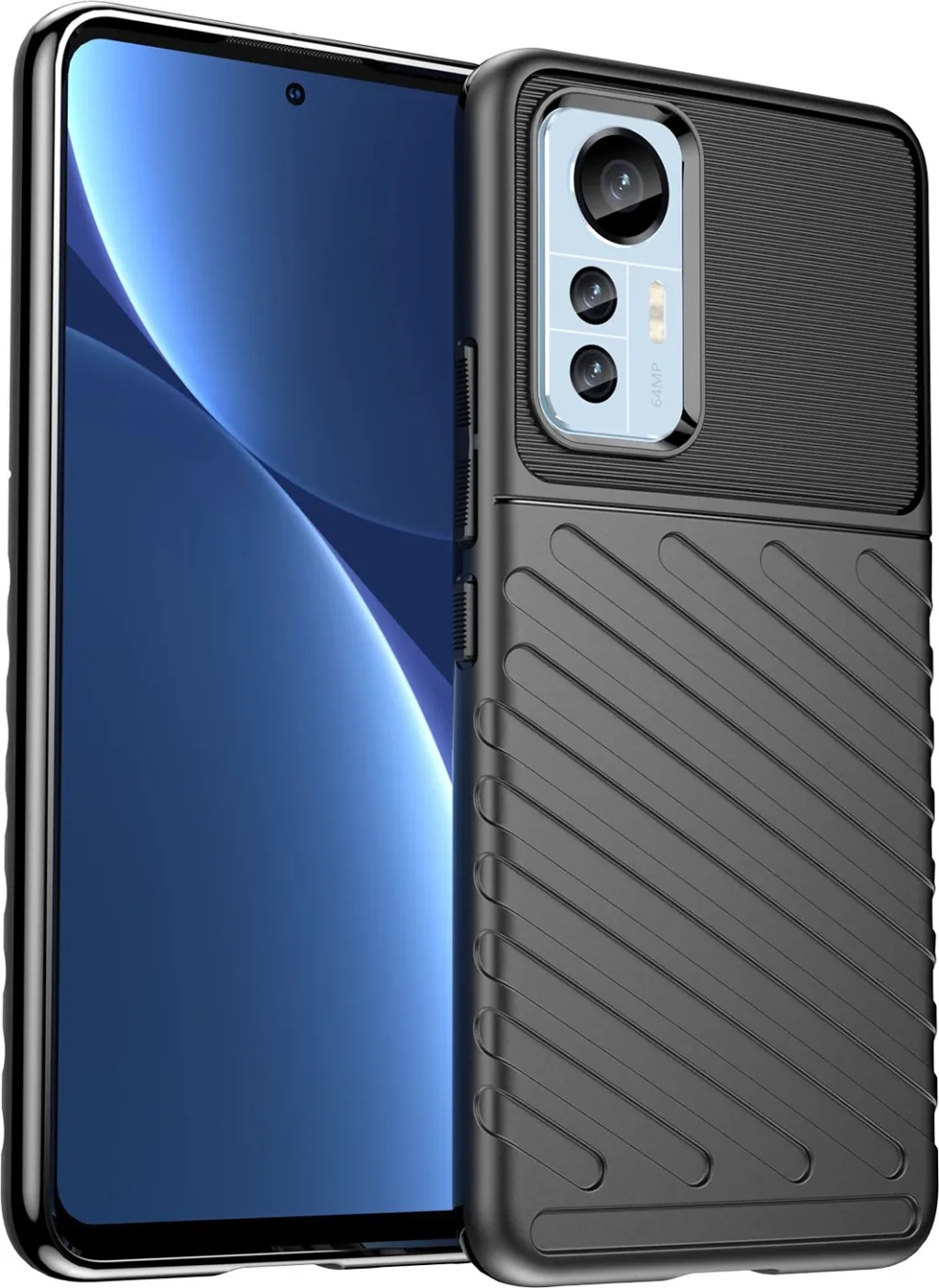 Mbështjellës Hurtel Thunder Case për Xiaomi 12 Lite, TPU, i zi - 1