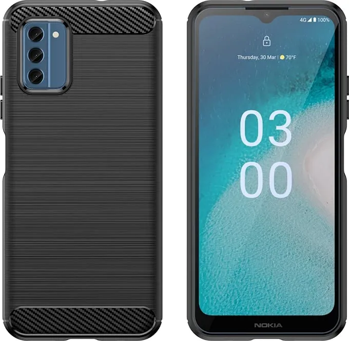 Mbështjellës Hurtel Carbon Case për Nokia C300, silikon, i zi - 2