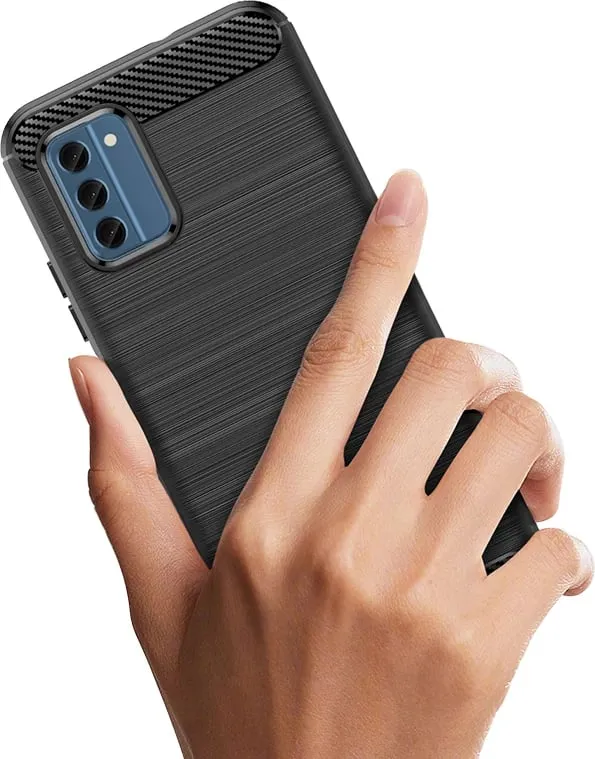 Mbështjellës Hurtel Carbon Case për Nokia C300, silikon, i zi - 5