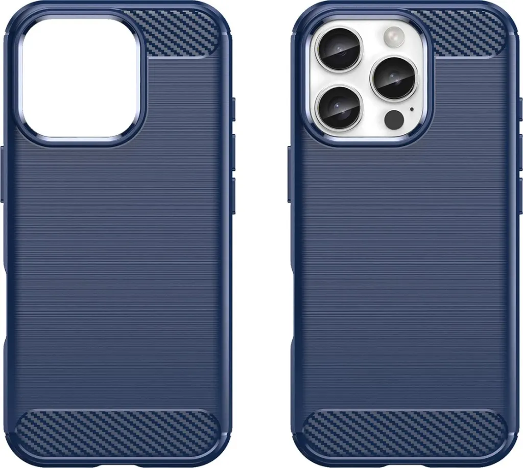 Mbështjellës Hurtel Carbon Case për iPhone 16 Pro Max, TPU, Blu - 2