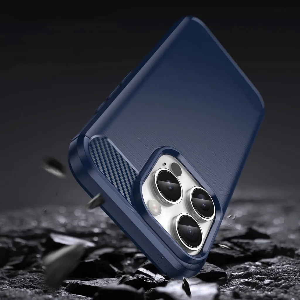 Mbështjellës Hurtel Carbon Case për iPhone 16 Pro Max, TPU, Blu - 4