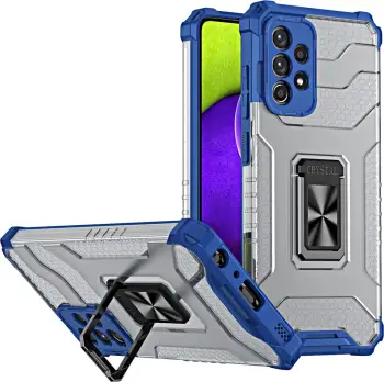 Mbështjellës Hurtel Crystal Ring Case për Samsung Galaxy A72 4G, me mbajtëse, Blu